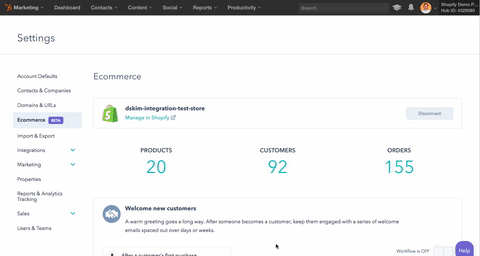 Shopify e HubSpot gif
